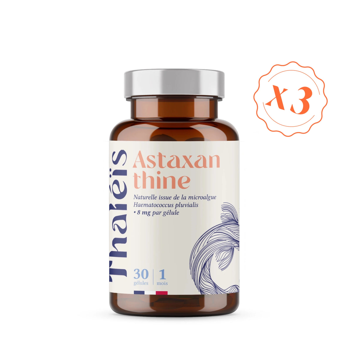Astaxanthine 8mg produite en bio et hautement concentrée